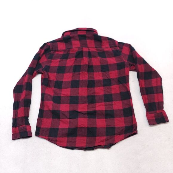 Croft & Barrow Buffalo Check Flannel Button Up Shirt Mens Size Medium M Red - Picture 10 of 10
